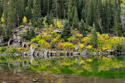 Reflection in Maroon Lake at Maroon Bells, Aspen, Colorado